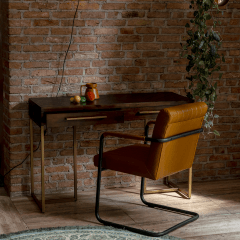 Class console table/sidetable 120 cm bruin/goud van het woonmerk Dutchbone