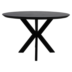 Zurich eettafel rond ø130x75 acaciahout zwart van het woonmerk HSM Collection