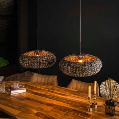 Lucy hanglamp 2x disk - zwart nikkel