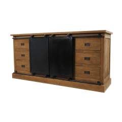 Blackburn dressoir 180x50x85 teakhout/metaal naturel/zwart