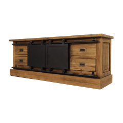 Blackburn tv-meubel 150x40x57 teak/metaal naturel/zwart