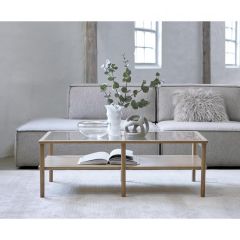 Alrik glazen salontafel - 60 x 120 cm - naturel