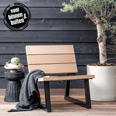 Banco outdoor hout naturel/metaal fauteuil  van het woonmerk WOOOD