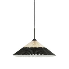 Pleated hanglamp Ø60x23 cm - zwart/naturel