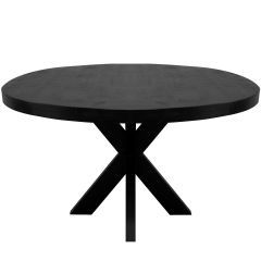 Industrial Dax eettafel rond 140 cm - zwart van het woonmerk Kick Collection