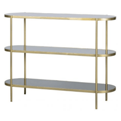 Sidetable Smokey Metaal/Glas Anitique Brass