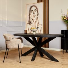 Eettafel Denver 160 cm ovaal - zwart