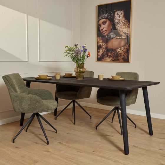 Rechthoekige eettafel Omaha - 180 cm - zwart