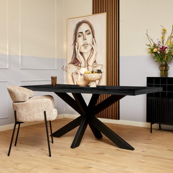 Rechthoekige eettafel Denver - 240 cm - zwart