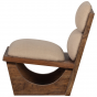 Opulent fauteuil bouclé/hout - naturel