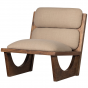 Opulent fauteuil bouclé/hout - naturel