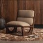 Opulent fauteuil bouclé/hout - naturel