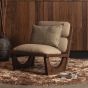 Opulent fauteuil bouclé/hout - naturel