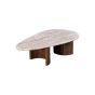 Logan salontafel 110x60x33 cm - traventine ovaal/hout