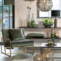 Fauteuil Geneve velours olijfgroen van het woonmerk Light & Living