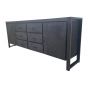 Dressoir Boaz - 200 cm - zwart