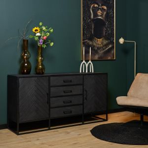 Dressoir New York - 165 cm - zwart